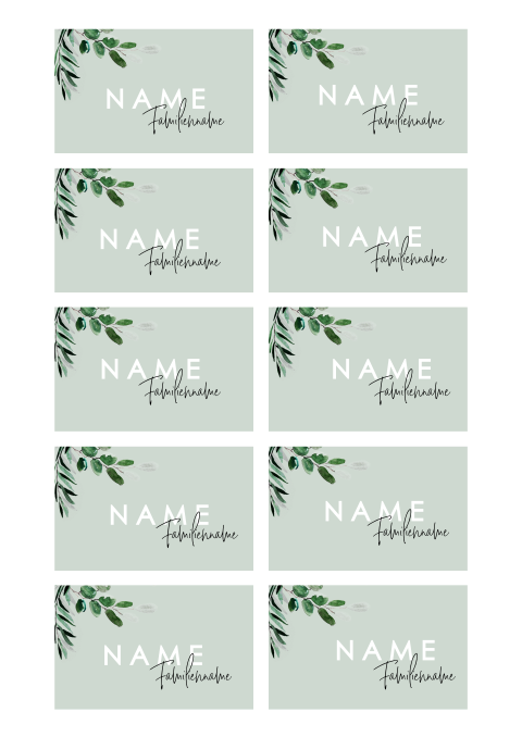 Tischkarten Greenery Namenskarten