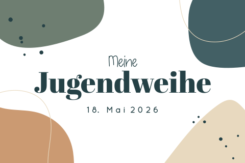Einladung zur Jugendweihe mit Farbflächen
