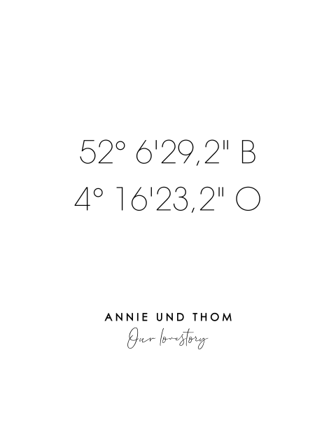 Hochzeitsposter mit Koordinaten