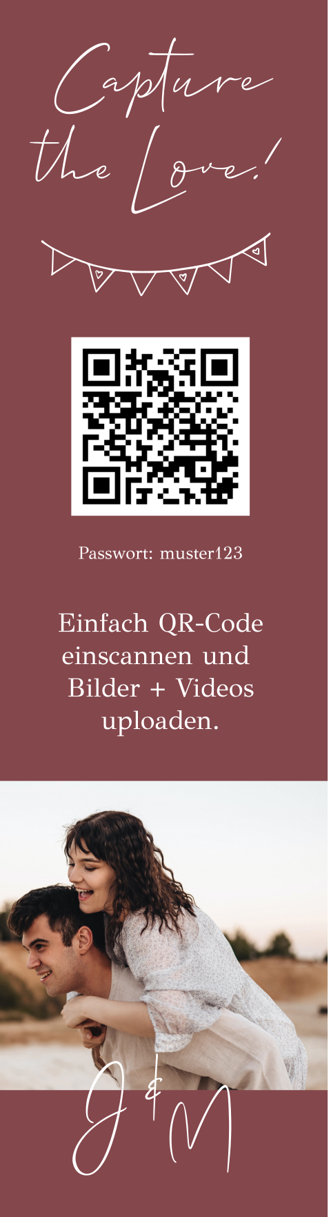 Fotostreifenkarte mit QR-Code, im Set von 4 Stück mit Foto