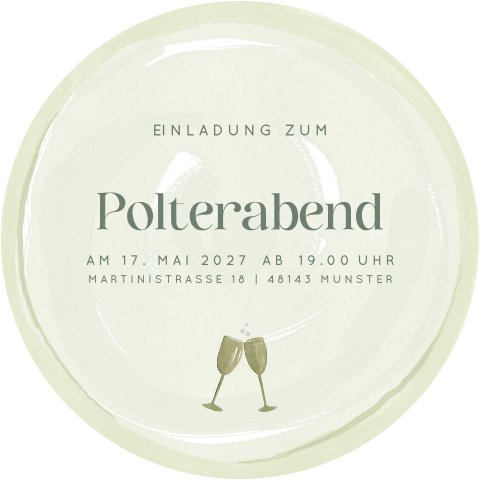 Polterabend-Einladung in Tellerform