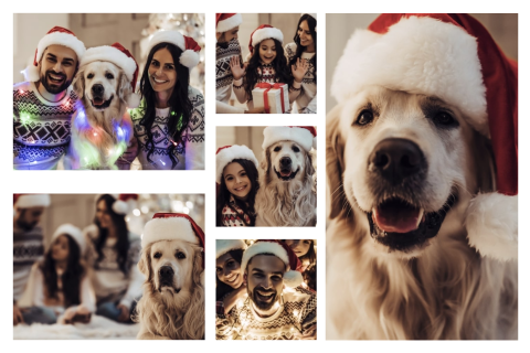 Weihnachtskarte mit Fotocollage