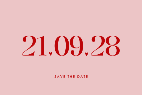 Save the Date Karte im Colorblocking Stil in rosa und pink