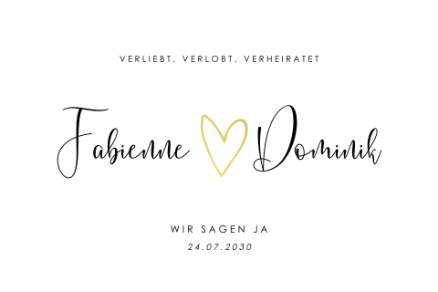 Sehr elegante schnörkellose Hochzeitskarte