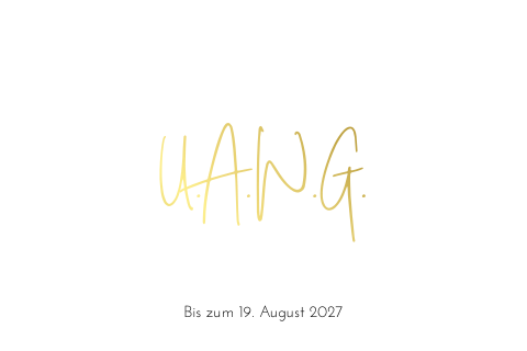 Antwortkarte zur Hochzeit Goldfolie Minimal