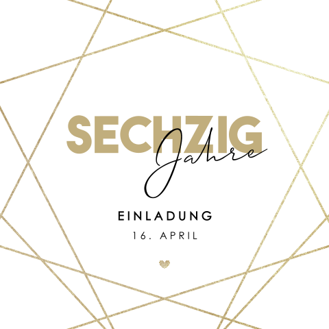 Quadratische Geburtstagseinladung mit geometrischen Muster