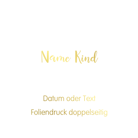 Doppelseitig Folie - Geburtskarte einfach quadratisch