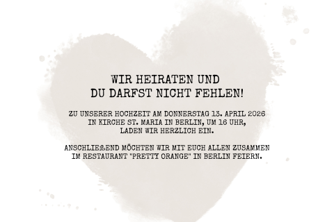 Einlegeblatt mit Herz