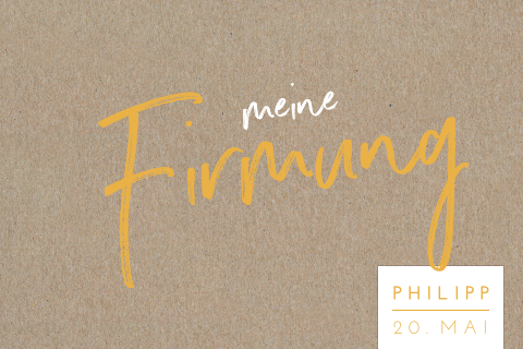 Schlichte Einladung Firmung mit farbenfroher Aufschrift