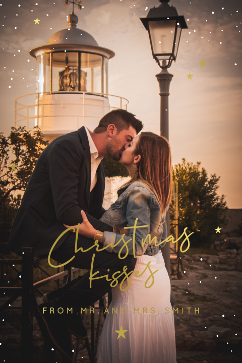 Weihnachtliche Dankeskarte Hochzeit "Christmas-kisses"