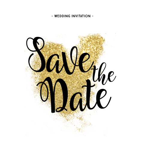 Trendy Save the Date-Karte mit Glitzerherz