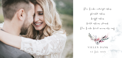 Originelle Dankeskarte Hochzeit mit Gedicht und Foto
