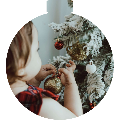 Weihnachtskarte in Kugelform mit Ihrem Foto