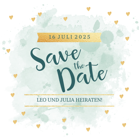 Stilvolle Save the Date Karte mit Aquarell
