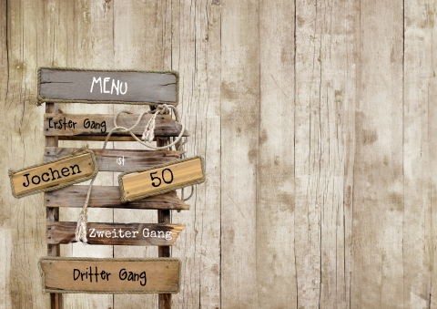 Tischset zum 50. Geburtstag mit Wegweiser