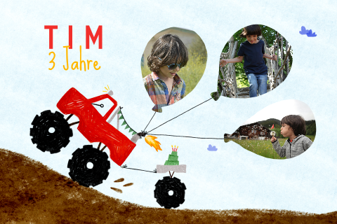 Einladung Kindergeburtstag mit Monsterstruck und Fotos in Ballons