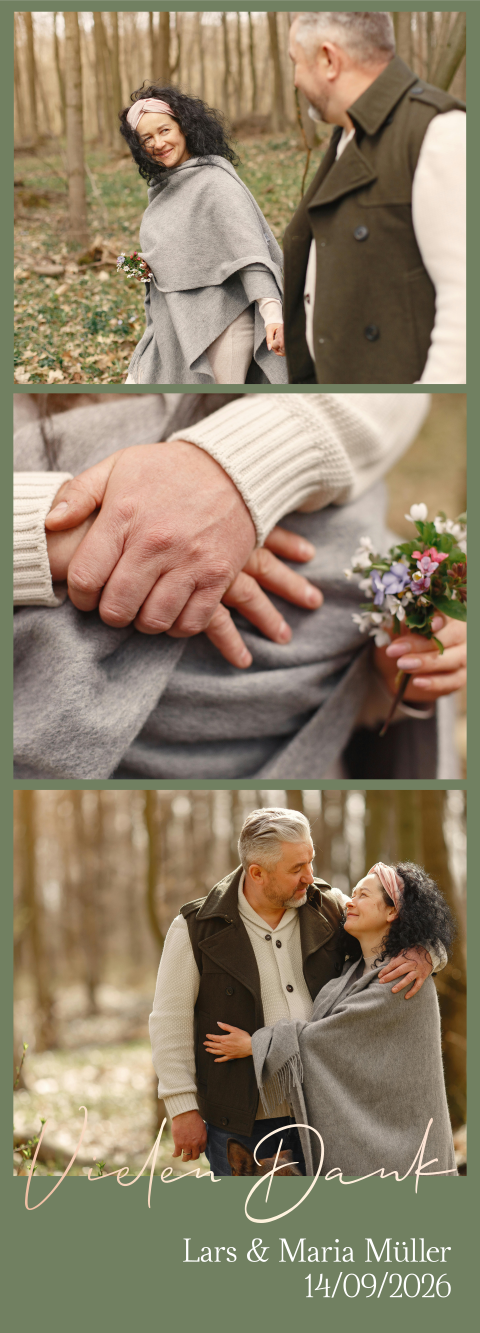 Dankeskarte zum Jubiläum Günstig Fotostreifen | Set von 3 Stück