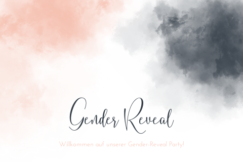 Gender Reveal Einladungskarte graziöses Aquarell