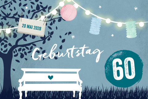 60. Geburtstagseinladung mit Lichterkette