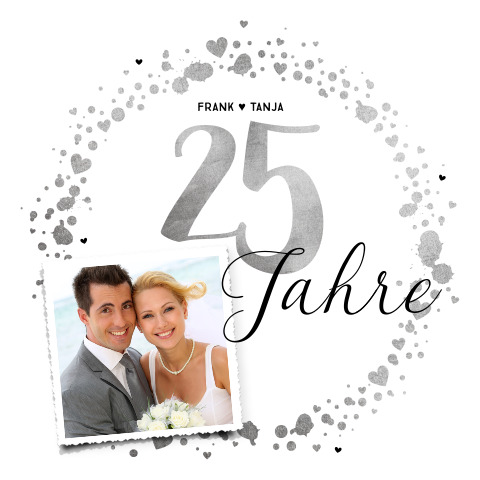 Einladung zur Silberhochzeit mit Foto