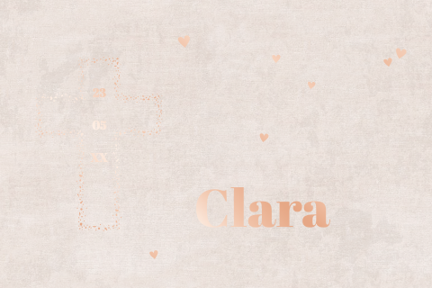 Einladung zur Konfirmation mit altrosa Hintergrund und Roségold