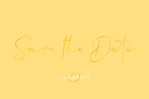 Save the Date-Karte mit Zitronen und schickem Hochglanz-Text