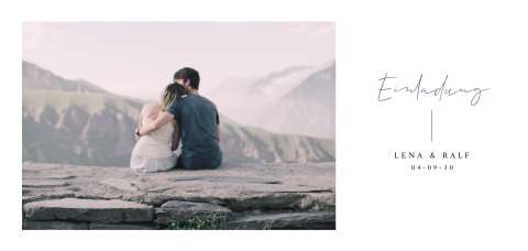 Minimale Hochzeitseinladung im Polaroidlook