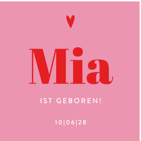Geburtsschild für ein Mädchen im colorblocking Stil  50 x 50 cm