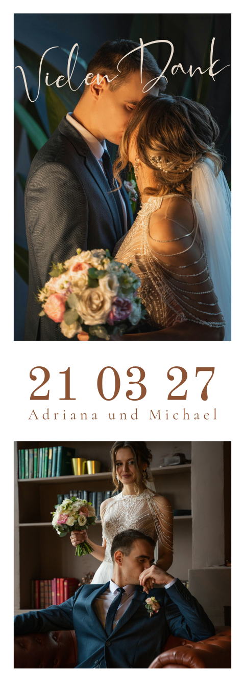 Fotostreifen Danksagungskarte Hochzeit Günstig | Set von 3 Stück