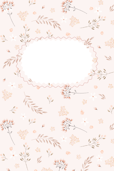 Eine süße Geburtskarte mit Blumen, Zweigen und einem gezackten Ausschnitt