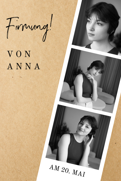 Einladungskarten Firmung mit Fotostreifen im Kraftlook