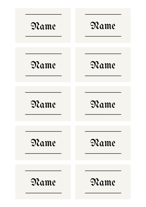 Namenskarten mit Zeitungs Look