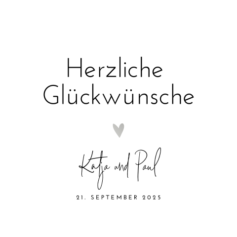Moderne Gästebuchkarte mit Silberfolie Herz