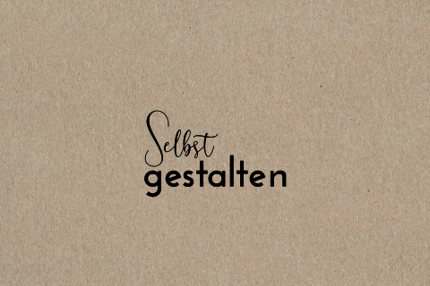 Echtes Kraftpapier Hochzeitskarte einfach Querformat