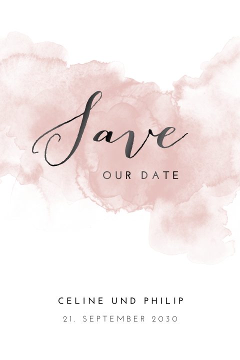 Elegante Save the date Hochzeitskarte mit farbdesign