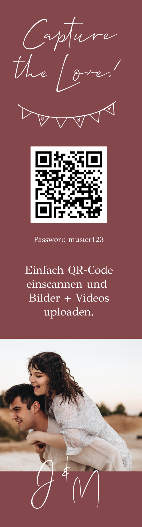 Fotostreifenkarte mit QR-Code, im Set von 4 Stück mit Foto
