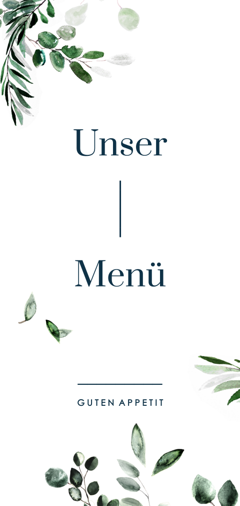 Moderne Menükarte mit Zweigen