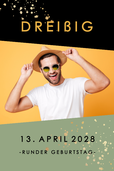 Coole Einladungskarte zum 30. mit eigenem Foto