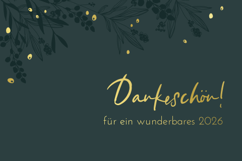 Grüne Geschäftliche Weihnachtskarte mit stilvoller Goldfolie