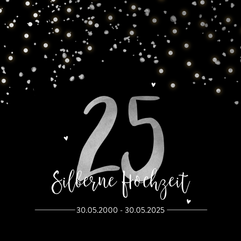 Silberhochzeitseinladung In Schwarz und Silber