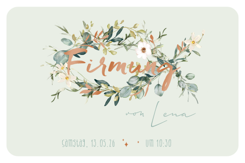 Firmungs-Einladung Ichthys aus Zweige, Blättern mit Hochglanz