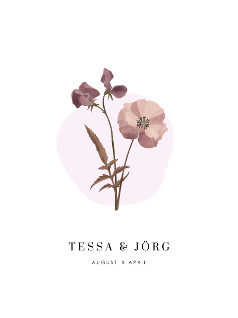 Hochzeitsposter mit Geburtsblumen