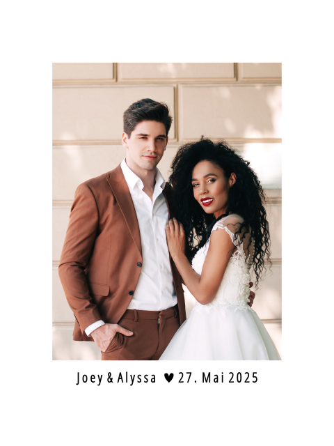 Schickes Hochzeitsposter mit Foto, Namen und Datum