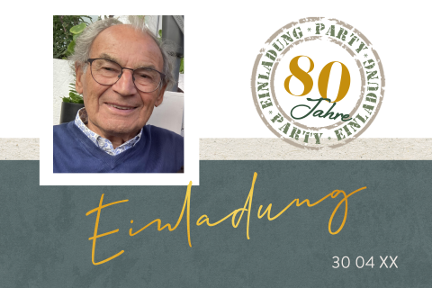 Eine coole Geburtstagseinladung im Kraftpapier-Look mit ein Foto