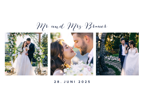Hochzeitsposter mit Fotocollage