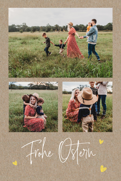 Kraftlook Osterkarte mit Fotos und Herzen