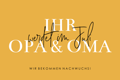 Schwangerschaftsankündigung für Opa und Oma