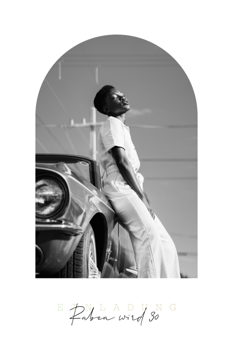 Geburtstagseinladung zum 40. in Halbbogenform