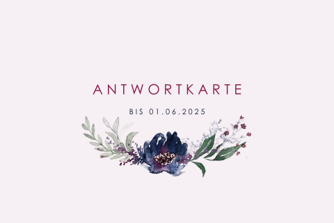 Elegante Antwortkarte mit Aquarell