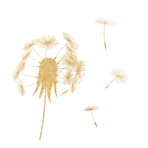 Aufkleber Trauer mit goldener Blume